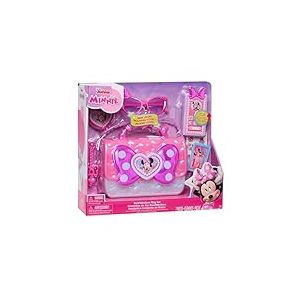 Just Play Coffret Sac à Main Minnie Mouse de Disney Junior, 7 Accessoires, Effets sonores et Lumineux, Jeux d’Imitation et déguisements, Jouets pour Enfants de 3 Ans et Plus