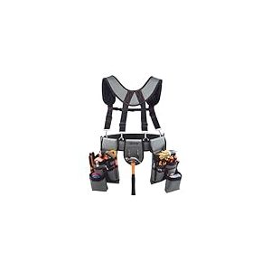 VEVOR Ceinture Porte Outil Bretelles 22 Poches Ceinture &agrave; Outils Tour de Taille Ajustable 81-173 cm Sacoche Charpentier Sac &agrave; Outils Amovible pour &Eacute;lectricien Construction Homme Chantier Bricolage