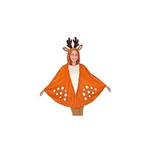 Widmann - Costume de cerf, poncho avec capuche, jeté de lit, costume d'animal, costume de carnaval, costume de Noël