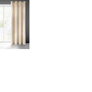 Eurofirany Villa Rideau en Velours Doux avec Oeillets-1 pièce élégant de qualité supérieure pour Chambre à Coucher, Salon, Velvet, Daim, Beige, 140x250 cm