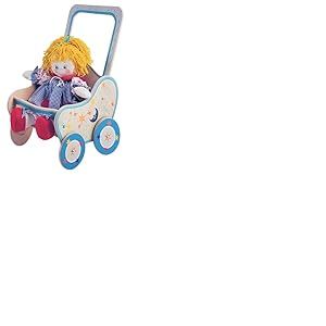 Dida - Poussette pour Poupées Luna: Fabriquée en Bois, Landau pour Grandes Poupées jusqu'à 50 cm, Idéal pour Les Jeux de Rôle de Jeunes Parents, Convient aux Enfants de 2, 3, 4 Ans