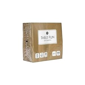 Talking Tables 100 x Serviettes en papier dor&eacute; doux en vrac pour anniversaire, mariage de No&euml;l, restauration, soir&eacute;e entre filles, vaisselle, jetables, recyclables, fabriqu&eacute;es dans l'UE, 2 plis 33 cm