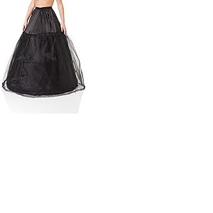 HIMRY Design Jupon 3 Cerceau, Crinoline Convient à Robe de mariée, Robe de Bal, Robe de soirée, etc. - Femme - Noir - Taille Énorme(Max. Taille : 106 cm)