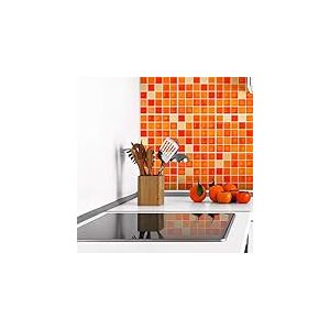 Stickers adh&eacute;sifs carrelages | Sticker Autocollant Carreaux de Ciment - Mosa&iuml;que carrelage Mural Salle de Bain et Cuisine | Carreaux de Ciment adh&eacute;sif Mural - azulejos 20 x 20 cm - 9 pi&egrave;ces