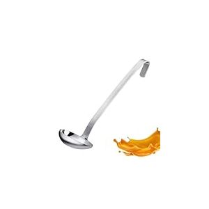 Westmark Sauce Spoon Pro – Louche à sauce pratique en acier inoxydable – Louche à soupe avec verseur et crochet de suspension – Cuillère de service – Argent, 27 cm