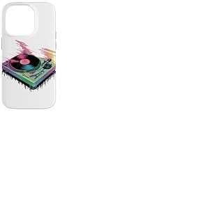 Glitch Art Platine Disque Vinyle Musique Coque pour iPhone 14 Pro