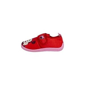 Chaussons Minnie Mouse - Couleur Rouge et Rose - Taille 28-29 - Pantoufles avec Fermeture à Scratch - Chaussons pour Enfants Type Ballerines en Polyester et TPR - Produit Original Conçu en Espagne