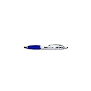 Tongue in Peach PP151 Stylo à bille fantaisie amusant avec inscription « I Prefer Cats To People » - Cadeaux pour les amoureux des chats - Blague amusante - Stylo chat - Bleu