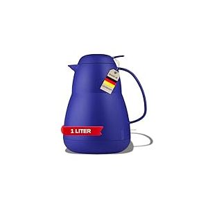 Helios Théière isotherme Zeo - 1 l - En plastique mat - Bleu roi - Utilisation d'une seule main