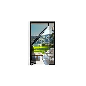 Fillis Moustiquaire magnétique Porte, 80x200cm Moustiquaire de balcon en fibre de verre Ouverture latérale Rideau anti-mouches Rideau magnétique Porte pour balcon Salon Chambre Portes