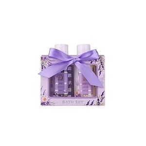 Accentra Set cadeau de douche pour femmes LAVANDE - Set de soins 2 pièces gel douche et lotion - Idéal pour anniversaires, Saint-Valentin, Fête des mères & Noël