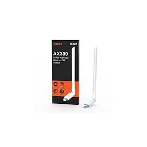 Tenda Clé WiFi 6 Puissante AX300(U2 V5.0), Adaptateur Réseau sans Fil, Antenne WiFi USB Ajustable de 6dBi, AP Mode, Configuration Facile, pour PC & Portable, Compatible avec Windows 11/10/Linux/UOS