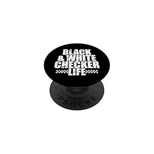 Vie de damier noir et blanc PopSockets PopGrip Adhésif