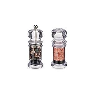 Lot de Salière et Poivrière - Moulin à Poivre et Salière Élégante - Lot de 2, Broyage (poivre) et saupoudrage (sel) - Cuisine, Maison, Assaisonnement - Transparent