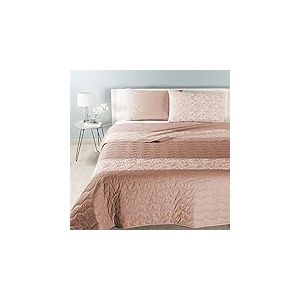 Caleffi - Couvre-lit matelassé Sweet Roses 100% Coton géométrique Simple Taupe