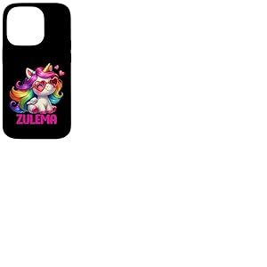 Zulema - Nom personnalis&eacute; - Licorne color&eacute;e - pour Femmes et Filles Coque pour iPhone 14 Pro