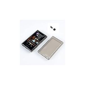 Coque de protection souple transparente pour Sony Walkman NW-A306 NW-A307 NW-A300 Series avec bouchon anti-poussière (noir)