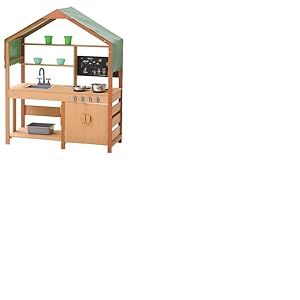 VEVOR Cuisine de boue pour enfants, 102 cm, ensemble cuisine en bois avec accessoires, jeu d'&eacute;picerie ext&eacute;rieur pour tout-petits, avec cuisini&egrave;res, jardini&egrave;res, &eacute;vier, robinet, tableau noir, casserole