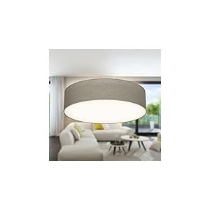 B.K.Licht - Plafonnier avec abat-jour en tissu, douille E27, max. 40 watts, lustre, lustre salon, lustre chambre, luminaire plafonnier, lustre cuisine, plafonnier salon, 38x10 cm, taupe