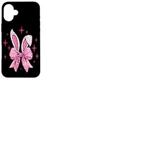 Oreilles de lapin avec nœud rose Coque pour iPhone 16 Plus