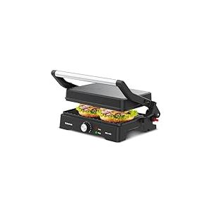 Taurus - Gril Électrique Grill&Co GR1500X | 1500W | Plaques Antiadhésives 27,5 x 17,3 cm | Couvercle Flottant 180º | Thermostat Réglable | Base Antidérapante | Bac à Graisse Amovible