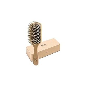 TEK- Brosse à Palette à Longs Picots en Bois de Frêne, Fabriqué à la Main en Italie, pour Cheveux Longs, Très Longs, Épais et Lisses - 22 x 6.5 cm