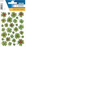 HERMA 5438 Lot de 93 Autocollants trèfle Porte-Bonheur avec Coccinelle, étiquettes pour Album Photo, Mariage, Journal Intime, Album de poésie, Scrapbooking, Amour, décoration, Lettres, Bricolage