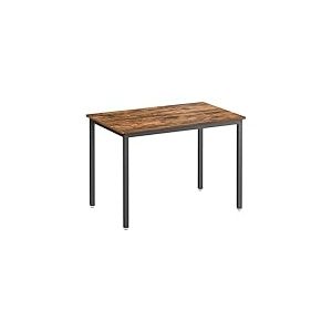 VASAGLE Table de Bar, Table de Cuisine, 70 x 110 x 77 cm, pour 4 Personnes, pour Salle &agrave; Manger, Salon, Bureau, Style Industriel, Marron Rustique et Noir Mat KDT081B01