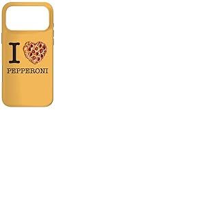 pour Les Amateurs de Pizza: I Love Pepperoni Texte Noir Coque pour iPhone 17 Pro Max