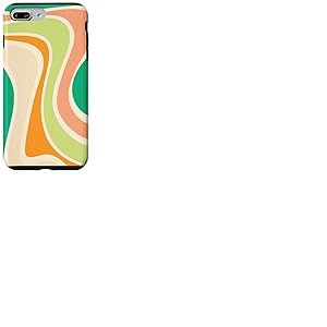 Rétro Groovy Liquide Swirl Abstrait Coloré Ondulé Psychédélique Coque pour iPhone 7 Plus/8 Plus