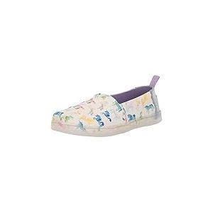 TOMS Gar&ccedil;on Fille Classic Alpargata Semelle de Mocassin, Aquarelle Blanche ombr&eacute; Licornes, 19.5 EU