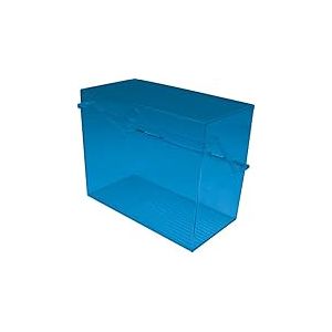 Helit H6904730 Boîte de classement pour cartes « L'index », format A7, paysage, bleu, translucide