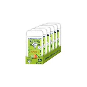Le Petit Marseillais | Gel Douche Extra Doux Mandarine Bio & Citron Vert Bio (lot de 6 flacons de 250ml) &ndash; 92 % d'ingr&eacute;dients d'origine naturelle &ndash; Flacon enti&egrave;rement recyclable