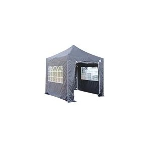 All Seasons Gazebos | Tonnelle Pliante 2.5x2.5m avec 4 Parois Lat&eacute;rales et Pack d'Accessoires | Mat&eacute;riaux Robustes, Enti&egrave;rement &Eacute;tanches et de Haute Qualit&eacute; (Gris M&eacute;tallis&eacute;)