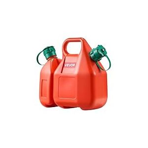 VEVOR Bidon Essence 6 L Bidon Carburant avec Bec Verseur, R&eacute;cipient Huile 1,9 L, D&eacute;bit Maximal 5,5 L/min, R&eacute;servoir Essence Plat Portable pour la Plupart des Voitures, Motos, UTV, Tracteurs, Rouge