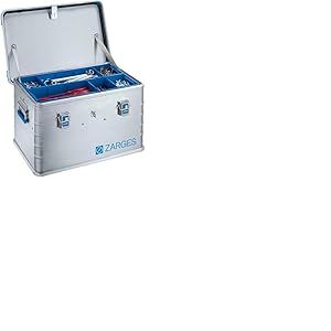ZARGES - Caisse Aluminium Eurobox - Boîte Stockage & Transport Universelle - 600x400x340 mm - Caisse À Outils En Aluminium Naturel - Poignées De Transport - Étanche & Durable