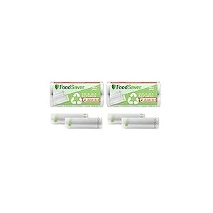 FoodSaver Rouleaux d’emballage sous vide - Sacs alimentaires recyclables et réutilisables - Conservent la fraîcheur de vos aliments jusqu’à 5 fois plus longtemps - Sans BPA - 2 rouleaux (20cm x 4,5m)