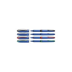 Schneider One Hybrid C (Stylos roller &agrave; encre liquide) Lot de 4, Noir/Rouge/Bleu/Vert