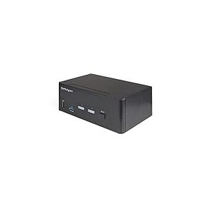 StarTech.com Commutateur KVM HDMI 2.0, 2 Ports, 2 Écrans - 4K 60Hz Ultra HDR - KVM de Bureau 4K HDMI 2.0 avec Hub USB 3.0, 2 Ports (5Gbps) et 4x USB 2.0 HID, Audio - TAA (SV231DHU34K6)