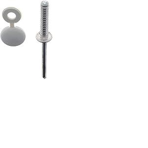 Restagraf - Rivets Cannel&eacute;s avec Chapos Blancs pour Plaques d'Immatriculation - Diam&egrave;tre 4 mm - Fixation Durable sur Carrosserie ou Support Plastique - R&eacute;f. 4732 - Sachet de 60