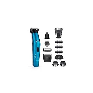 Babyliss Kit de toilettage 12 en 1 en acier japonais pour homme avec tondeuse pour le nez, la tête et le corps 100% étanche