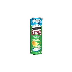 Pringles Sour Cream & Onion (1 x 185 g) &ndash; Le classique irr&eacute;sistible dans la bo&icirc;te pratique &ndash; Des copeaux croquants au go&ucirc;t de la cr&egrave;me et de l'oignon &ndash; Pop. Play. Eat.