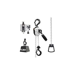 VEVOR Palan &agrave; Cha&icirc;ne &agrave; Levier Manuel, Charge 0,25 t, avec Cha&icirc;ne en Acier Alli&eacute; G80 3 m, Frein M&eacute;canique &agrave; Double Cliquet, Crochets Rotatifs 360&deg;, pour Entrep&ocirc;ts, Chantiers de Construction, Garages