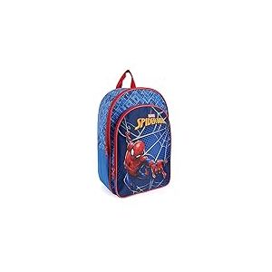 PERLETTI Spiderman Sac &agrave; Dos pour Enfant avec Poche Avant - Cartable Gar&ccedil;on &Eacute;cole Maternelle Primaire Spider Man Homme Araign&eacute;e - Sac de Voyage Rouge et Bleu L&eacute;ger Spider-Man - 36x25x12 cm