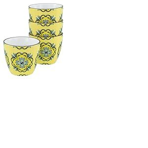 CreaTable, 21886, s&eacute;rie Aladin Jaune, service de vaisselle 4 pi&egrave;ces, ensemble de tasses en gr&egrave;s, compatible lave-vaisselle et micro-ondes, production de qualit&eacute;.