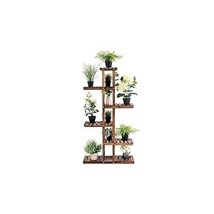 FANTASK Étagère à plantes en bois, étagère à fleurs à 6 niveaux, support de fleurs à plusieurs étages, escalier à fleurs