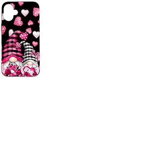 Pink Buffalo Plaid Valentines GNOME Cute Love Heart Coque pour iPhone 16 Plus