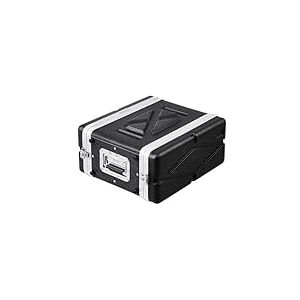 VEVOR Mallette Rack 4U Profondeur 361,95 mm Valise de Transport Coque en ABS avec Poignée, Loquets Papillon Robustes, Panneaux Avant Arrière Amovibles, pour Amplis, Mixeurs, Récepteurs de Microphone