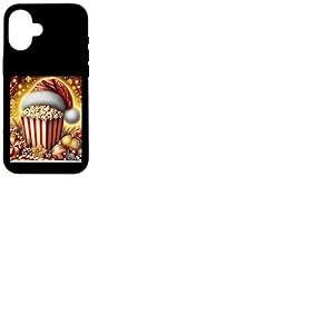 R&eacute;tro Vintage Snack Christmas Popcorn Movie Night Coque pour iPhone 16