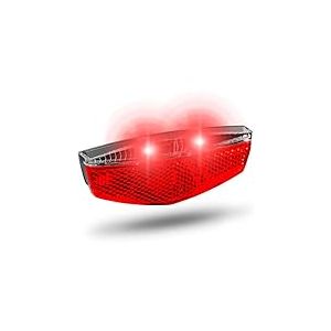 Büchel Tivoli Feu arrière de Porte-Bagages, LED, avec Fonction de feu de stationnement, Dynamo, à Commande Dynamique, homologué StVZO Noir